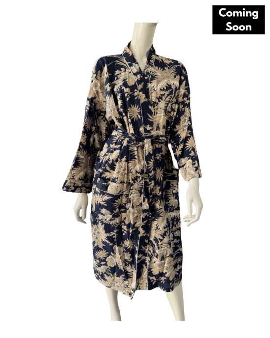 Botanics Kimono Robe Navy
