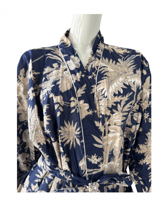 Botanics Kimono Robe Navy