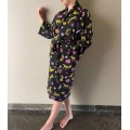 Cheeky Cheetah Kimono Robe - Black