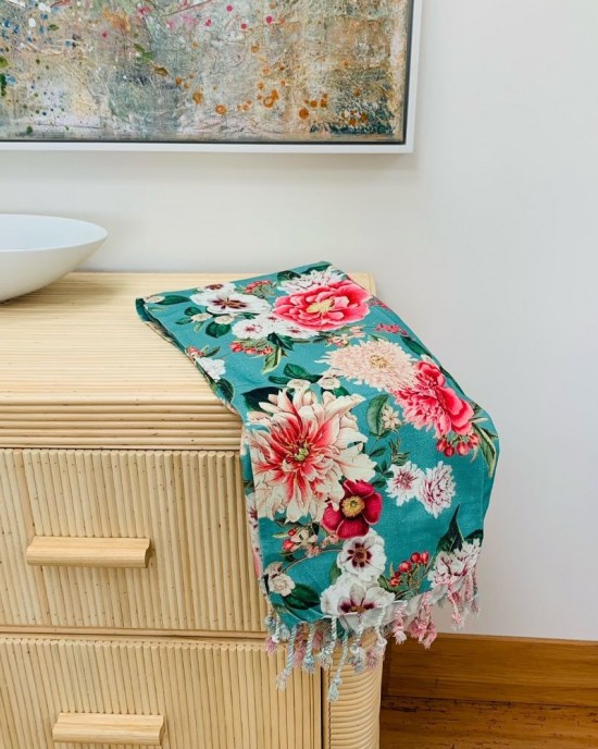 Fleur Turkish Towel Aqua