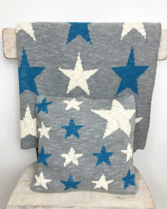Baby Cushion Blue Star