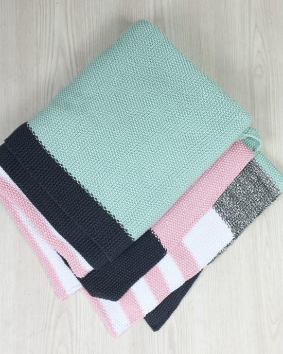 Pink and Aqua Stripe Throw