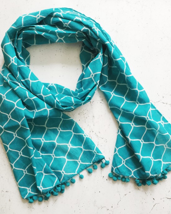 Turquoise Lattice Scarf