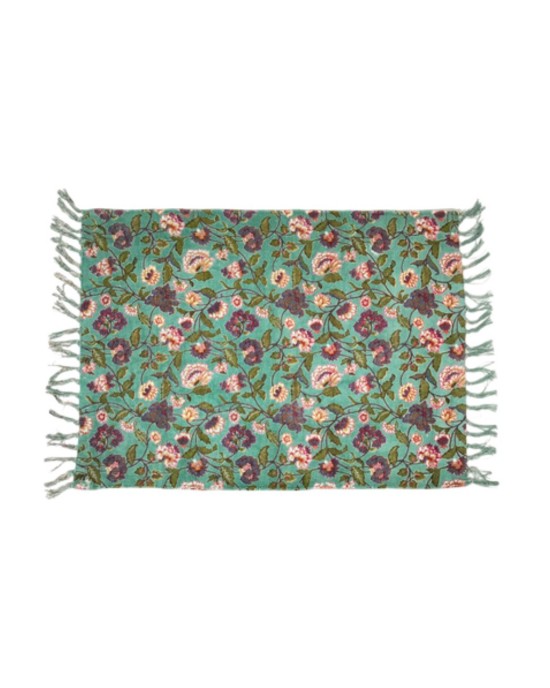 Aqua Lily Chenille Mat