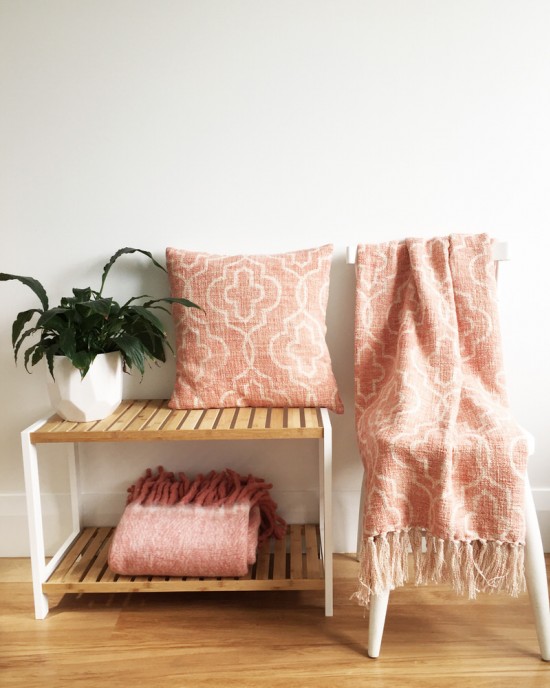 Mosaic Dusty Pink Throw