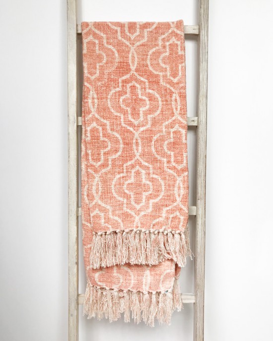 Mosaic Dusty Pink Throw