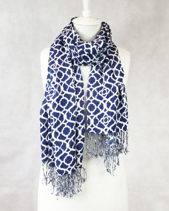 Mosaic Scarf - Navy Mosaic Scarf - Navy