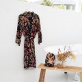 Paradise Diamond Kimono Robe - Black