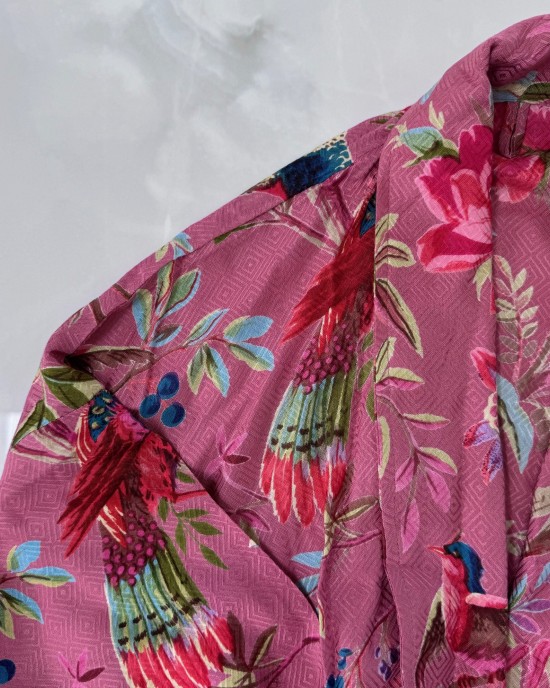 Paradise Diamond Kimono Robe Dusty Pink