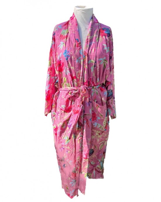 Paradise Diamond Kimono Robe Dusty Pink