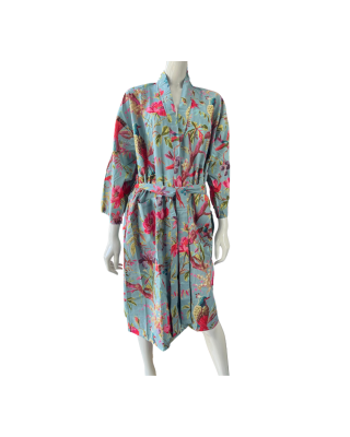 Paradise Sky Blue Kimono Robe