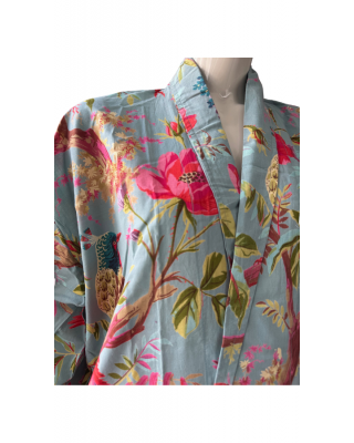 Paradise Sky Blue Kimono Robe