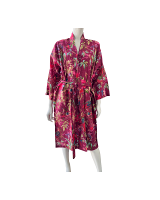 Paradise Burgundy Kimono Robe
