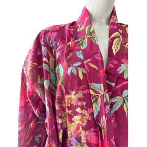 Paradise Burgundy Kimono Robe