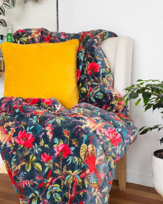Bluestone Bird of Paradise Throw PREORDER