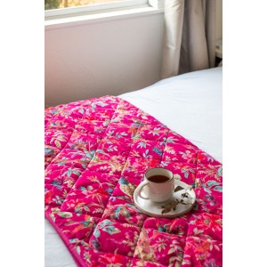 Hot Pink Paradise Velvet Throw