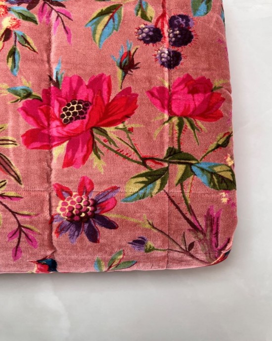 Dusty Pink Paradise Velvet Throw