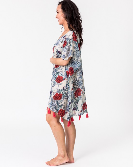 Peony Red Kaftan