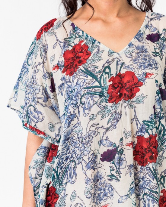 Peony Red Kaftan