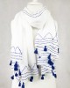  Blue Embroidered Scarf