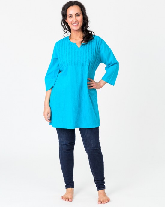 Pintuck Tunic Turquoise Pintuck Tunic Turquoise