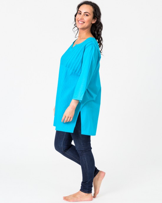 Pintuck Tunic Turquoise Pintuck Tunic Turquoise