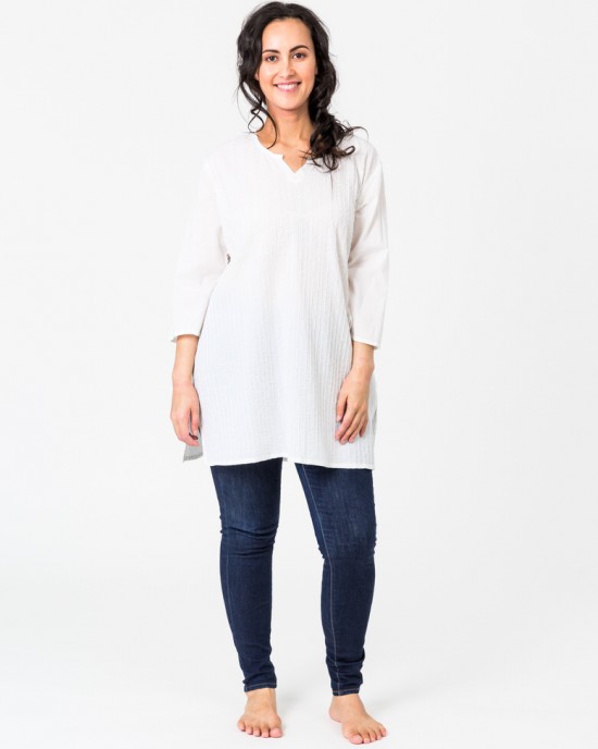 Pintuck Tunic White Pintuck Tunic White