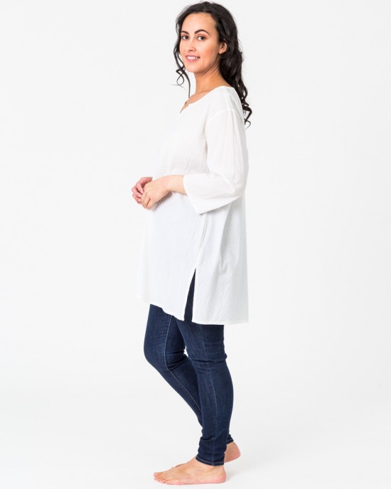 Pintuck Tunic White Pintuck Tunic White
