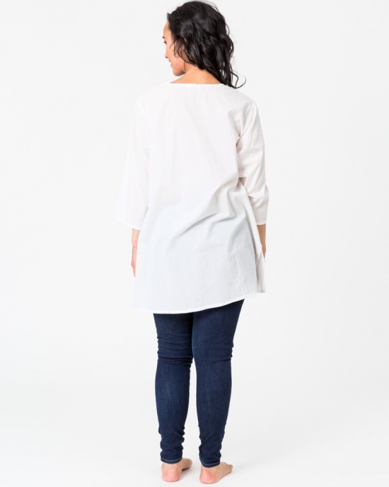 Pintuck Tunic White Pintuck Tunic White