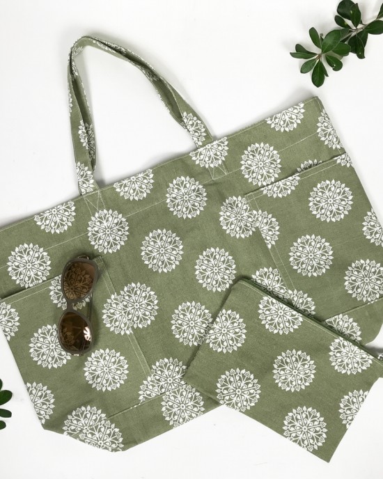 Persia Green Tote Bag