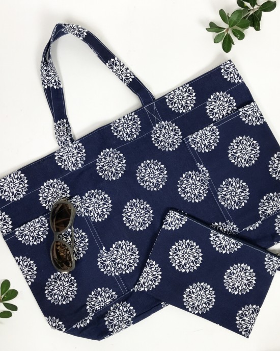Persia Navy Tote Bag