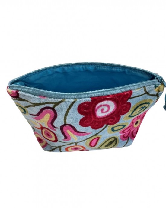 Rosa Blue Makeup Bag