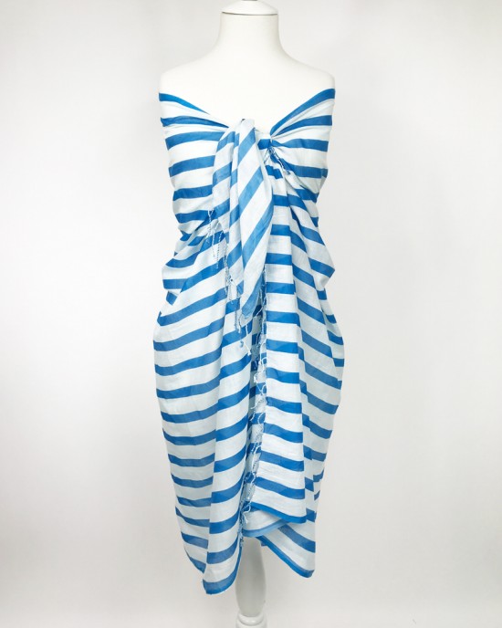 Striped Azure Sarong Striped Azure Sarong
