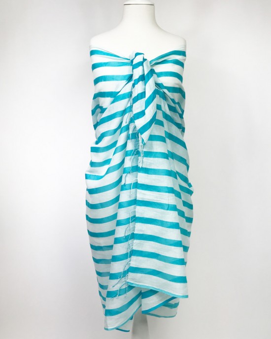 Striped Sky Blue Sarong