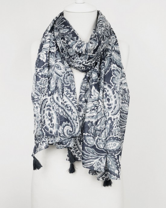 Paisley Black Scarf